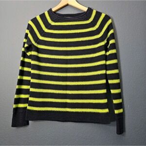 Vintage Chaps • Navy and Lime‎ Green Striped Sweater